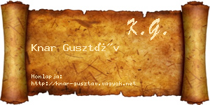 Knar Gusztáv névjegykártya